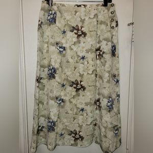 Workables by Francine Browner Floral Midi Skirt sz 12